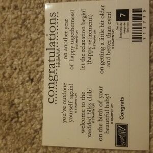 Stampin Up Congrats stamp set.